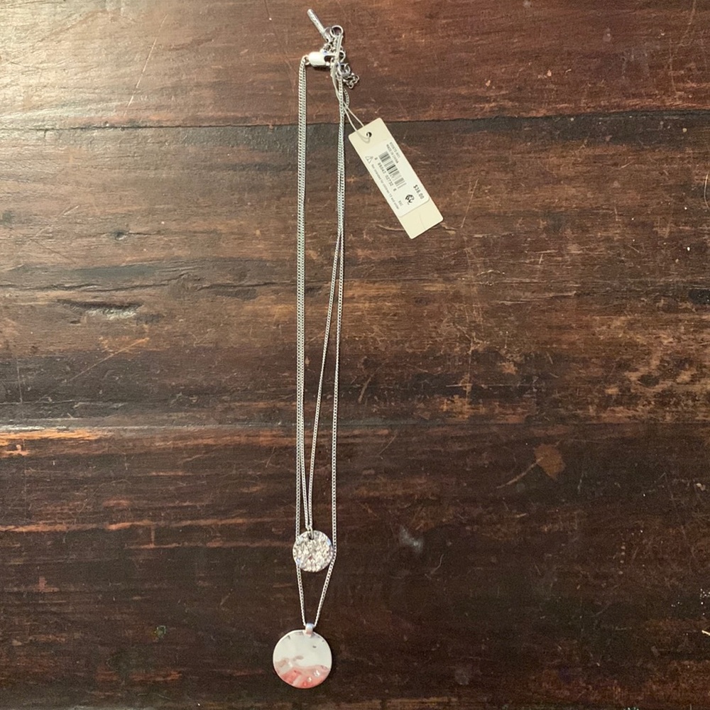 Kenneth Cole layered silvertone disc necklace
